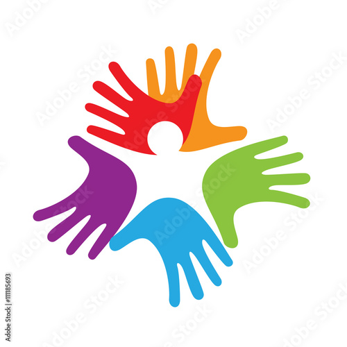 baby inside hands, solidarity concept
