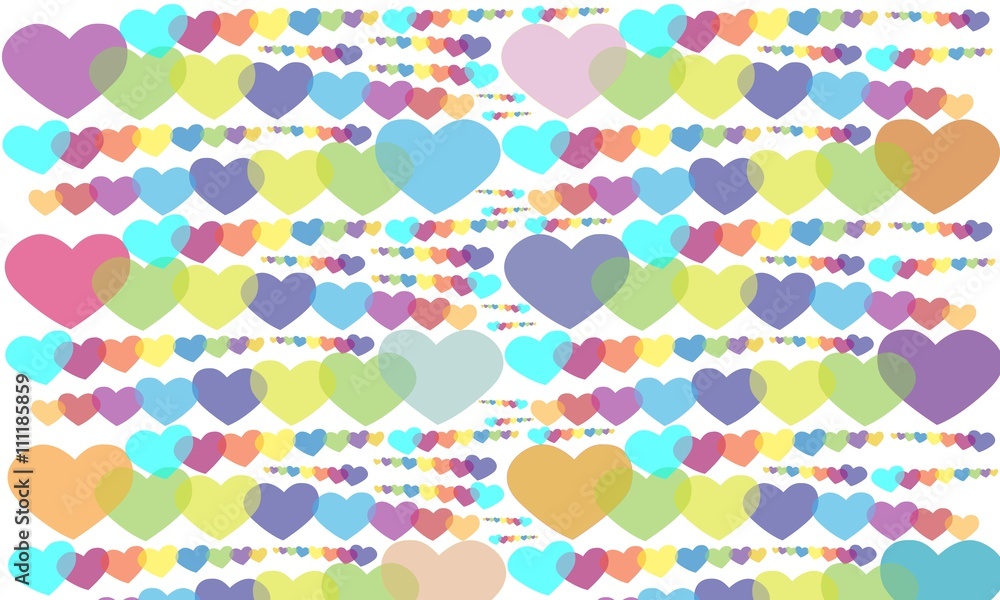 Fondo de corazones de colores en tonos pastel. Stock Vector | Adobe Stock