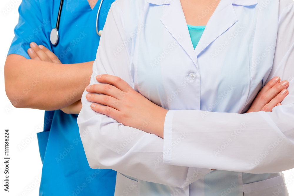 Successful confident doctor shot without face isolation Successful confident doctor shot without face isolation