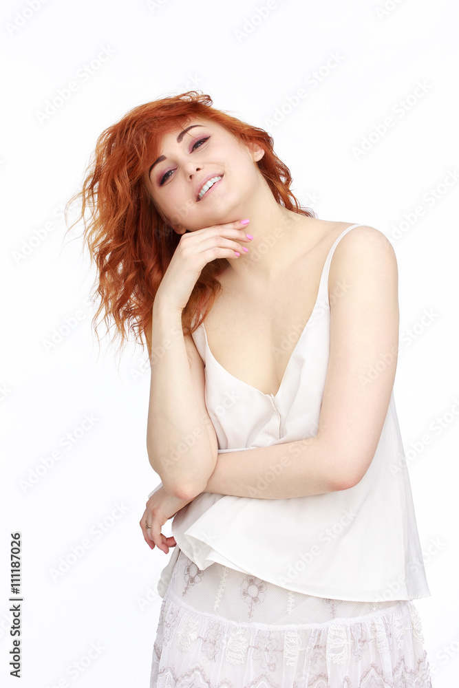 Happy Young Woman Isolated On White Background Happy Young Woman Isolated On White Background