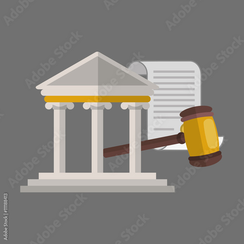 Law design. Justice icon. Grey background, vector illustration