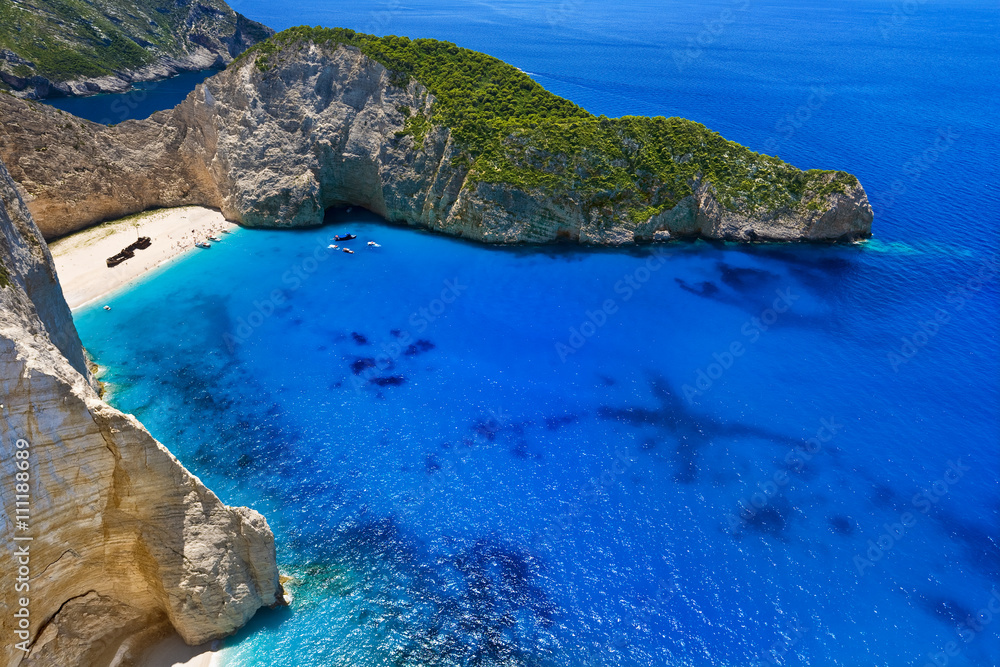 Greece. Ionian Islands - Zakynthos. Shipwreck bay (Navagio Beach) - obrazy, fototapety, plakaty 