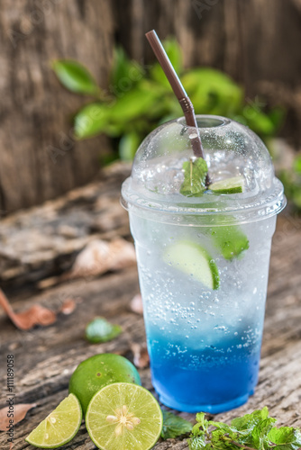 ice  blue hawaii soda drink