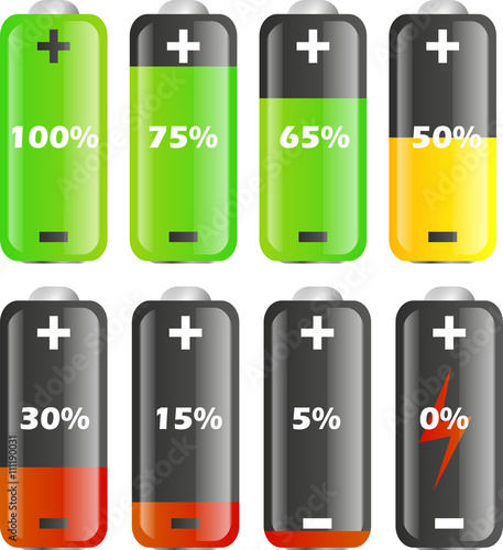 Batteriestatus mit Prozenten