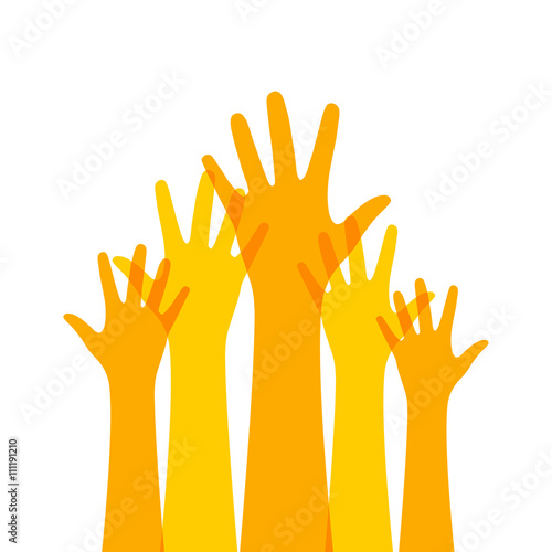 orange hands up