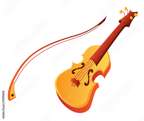 Funny cartoon violin vector