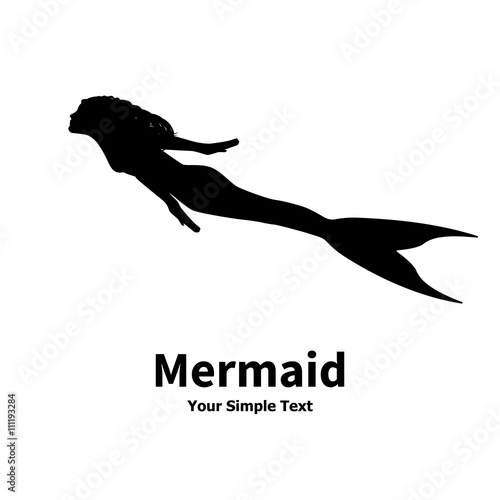 Vector illustration of a mermaid silhouette