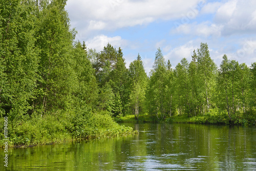 Shore of Northern lake. Finnish Lapland