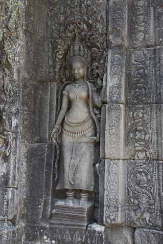Angkor Watt - Temple ruin walls of the khmer city of angkor wat - State monument