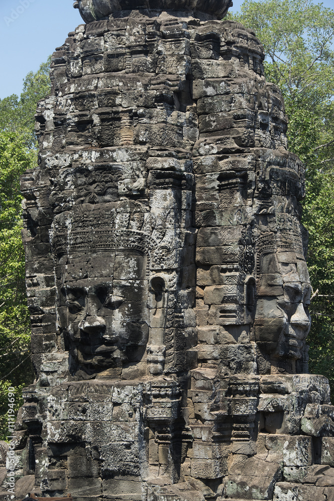 Angkor Watt - Temple ruin walls of the khmer city of angkor wat - State monument