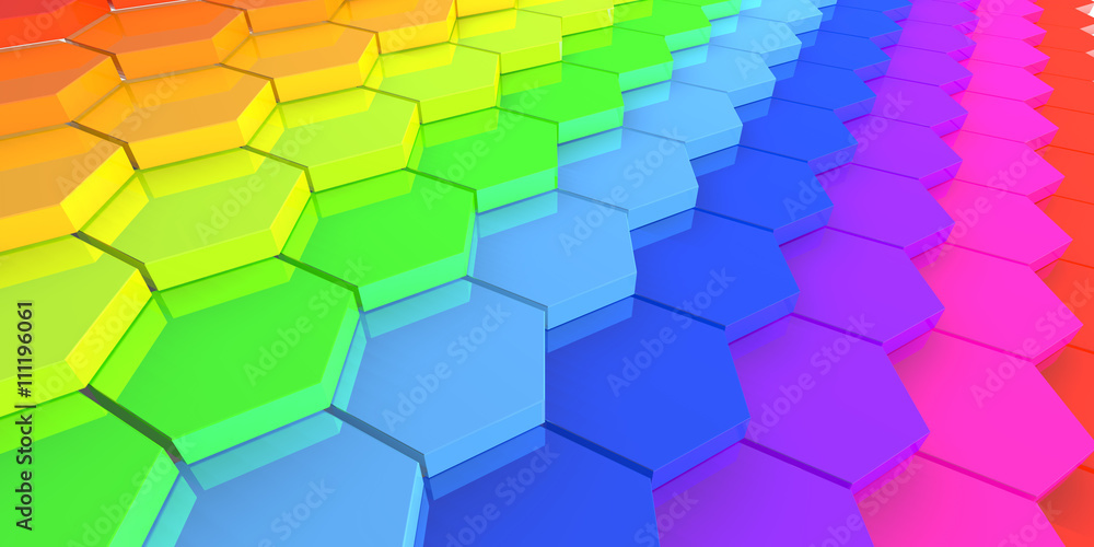 Fototapeta premium Multicolor hexagons background