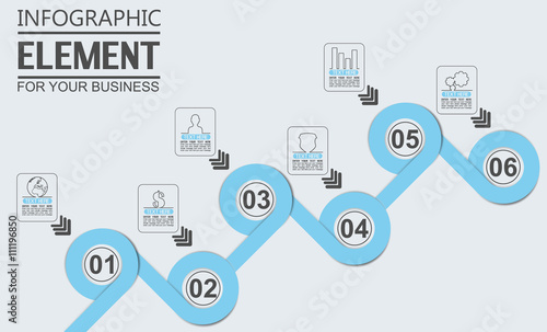 ELEMENT FOR INFOGRAPHIC  TEMPLATE GEOMETRIC FIGURE OVERLAPPING CIRCLES SIXTH EDITION BLUE