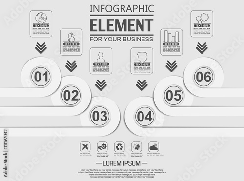 ELEMENT FOR INFOGRAPHIC  TEMPLATE GEOMETRIC FIGURE OVERLAPPING CIRCLES THIRD EDITION WHITE