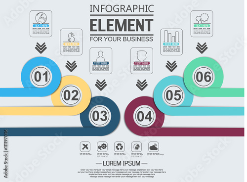 ELEMENT FOR INFOGRAPHIC  TEMPLATE GEOMETRIC FIGURE OVERLAPPING CIRCLES THIRD EDITION