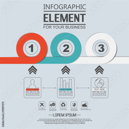 ELEMENT FOR INFOGRAPHIC  TEMPLATE GEOMETRIC FIGURE OVERLAPPING CIRCLES