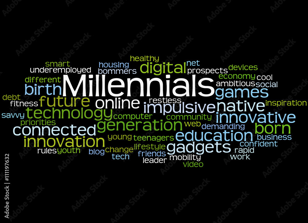 Millennials, word cloud concept 5 Millennials, word cloud concept 5