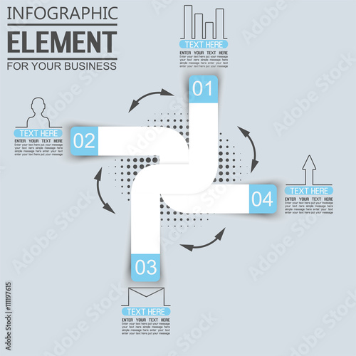 ELEMENT FOR INFOGRAPHIC  TEMPLATE GEOMETRIC FIGURE THIRD EDITION BLUE