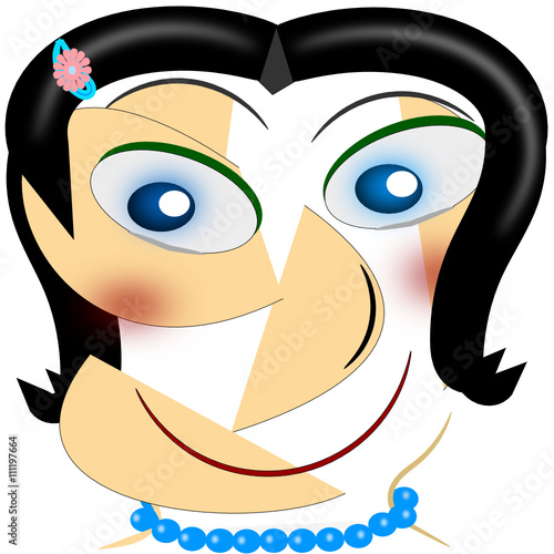 Señora peinada, maquillada y con complementos de moda.