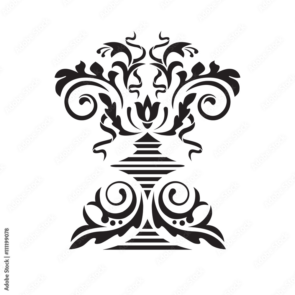 Decorative stencil for a window, door glass. Decorative stencil for a window, door glass.