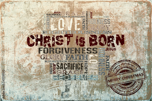 Christ is born Christmas background