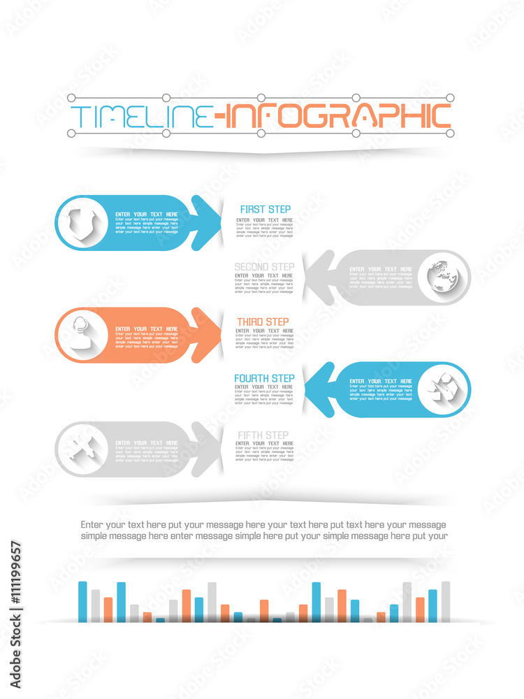 TIMELINE INFOGRAPHIC NEW STYLE  14 BLUE
