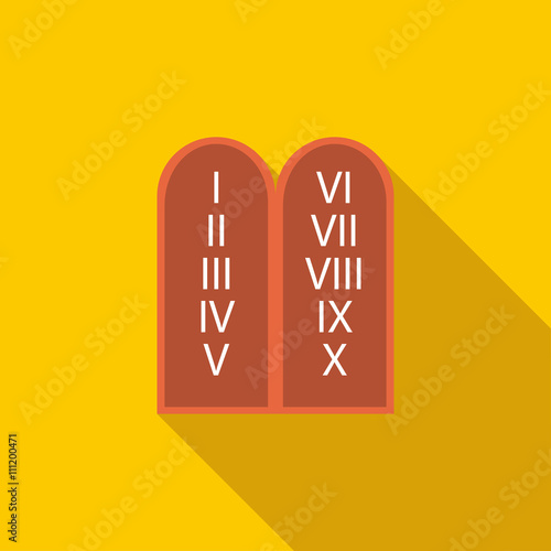 Ten Commandments  icon, flat style 
