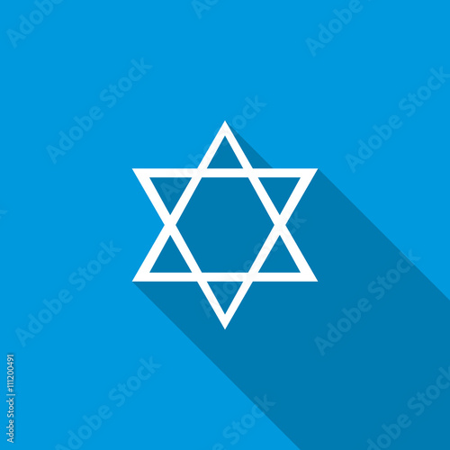 Star of David icon, flat style