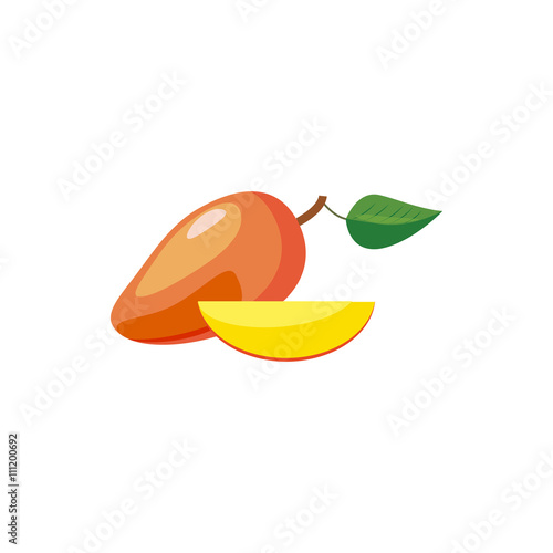 Fresh mango icon, cartoon style