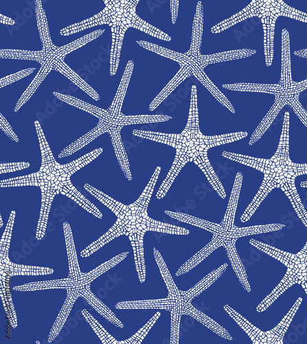 vector dark blue background with starfishes