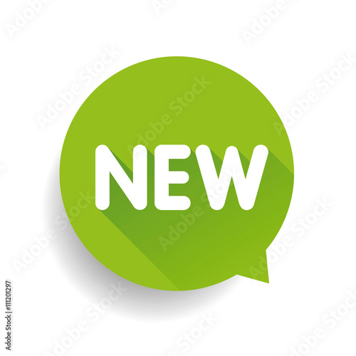New label speech bubble vector green
