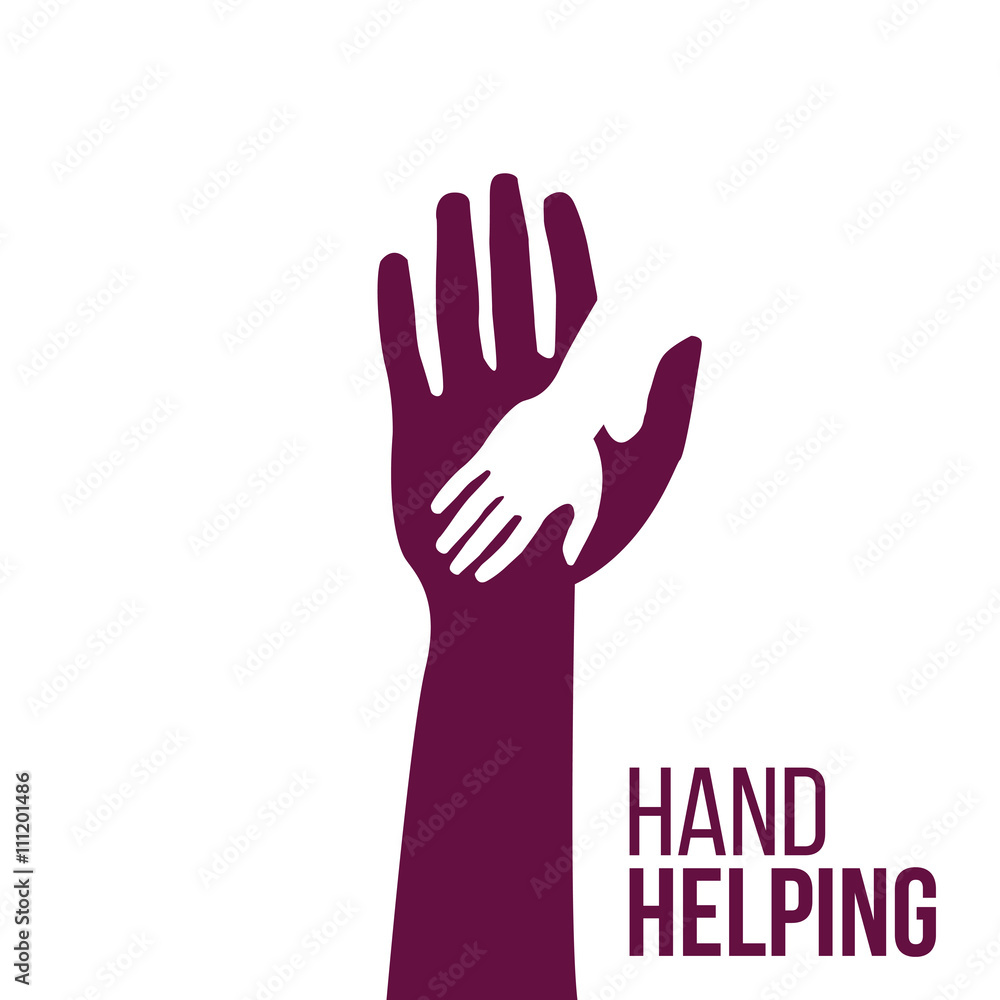 Obraz premium Helping Hands, colorful vector on white backdrop