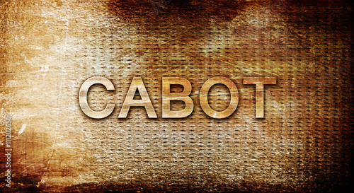 cabot, 3D rendering, text on a metal background