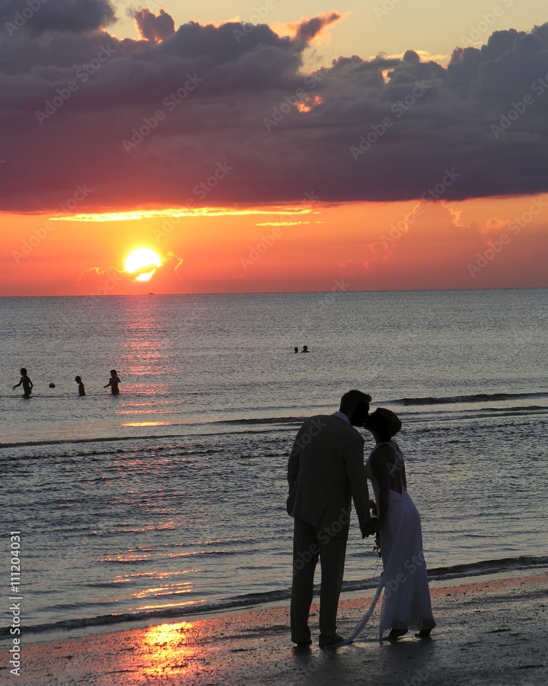 A sunset wedding on a Florida Beach