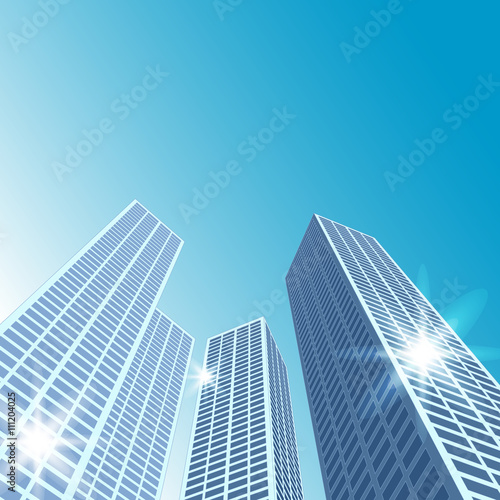 Architectural landscape with city buildings