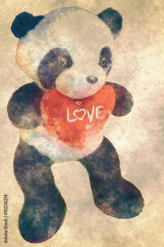 Fototapeta Naklejka Na Ścianę i Meble -  Panda Heart Love