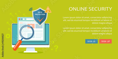 Online security flat illustration