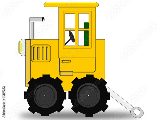 Tractor amarillo.