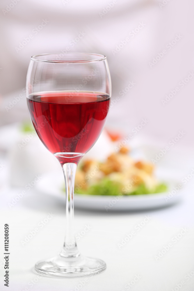 Fototapeta premium Dinner with wine in restaurant