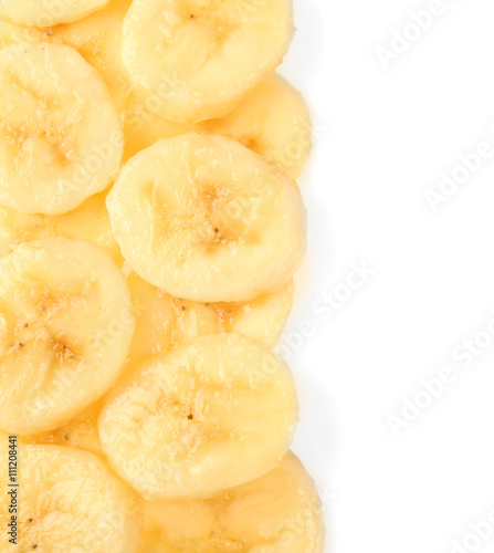 Banana slices, isolated on white