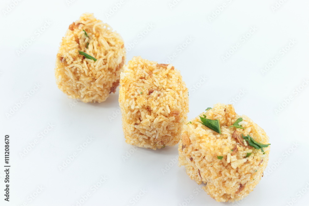 Fried rice noodle seasoning on white blackground Fried rice noodle seasoning on white blackground