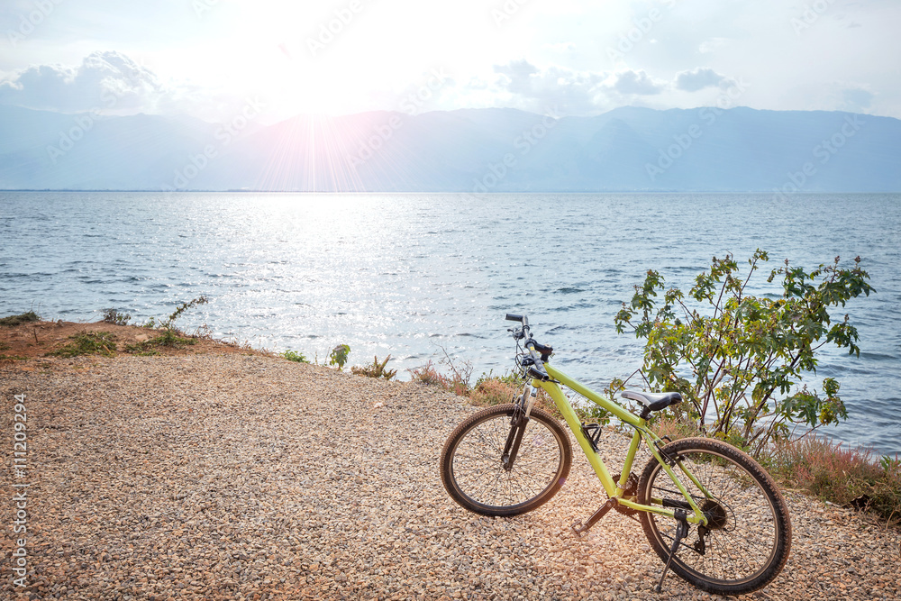 Fototapeta premium Bicycle beside the sea