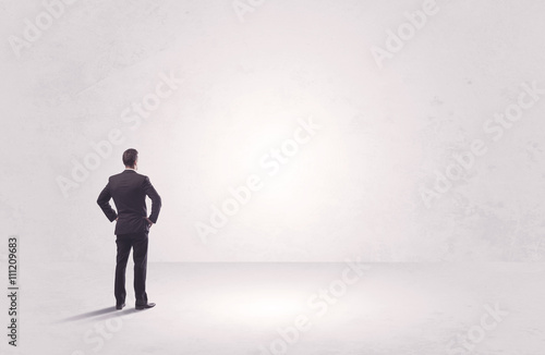 Finance worker standing in pure nothing