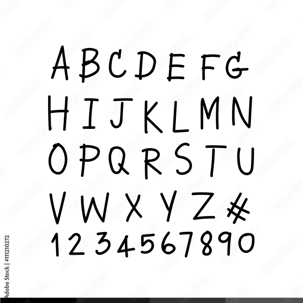Hand drawing letter , font icon illustration design Hand drawing letter , font icon illustration design
