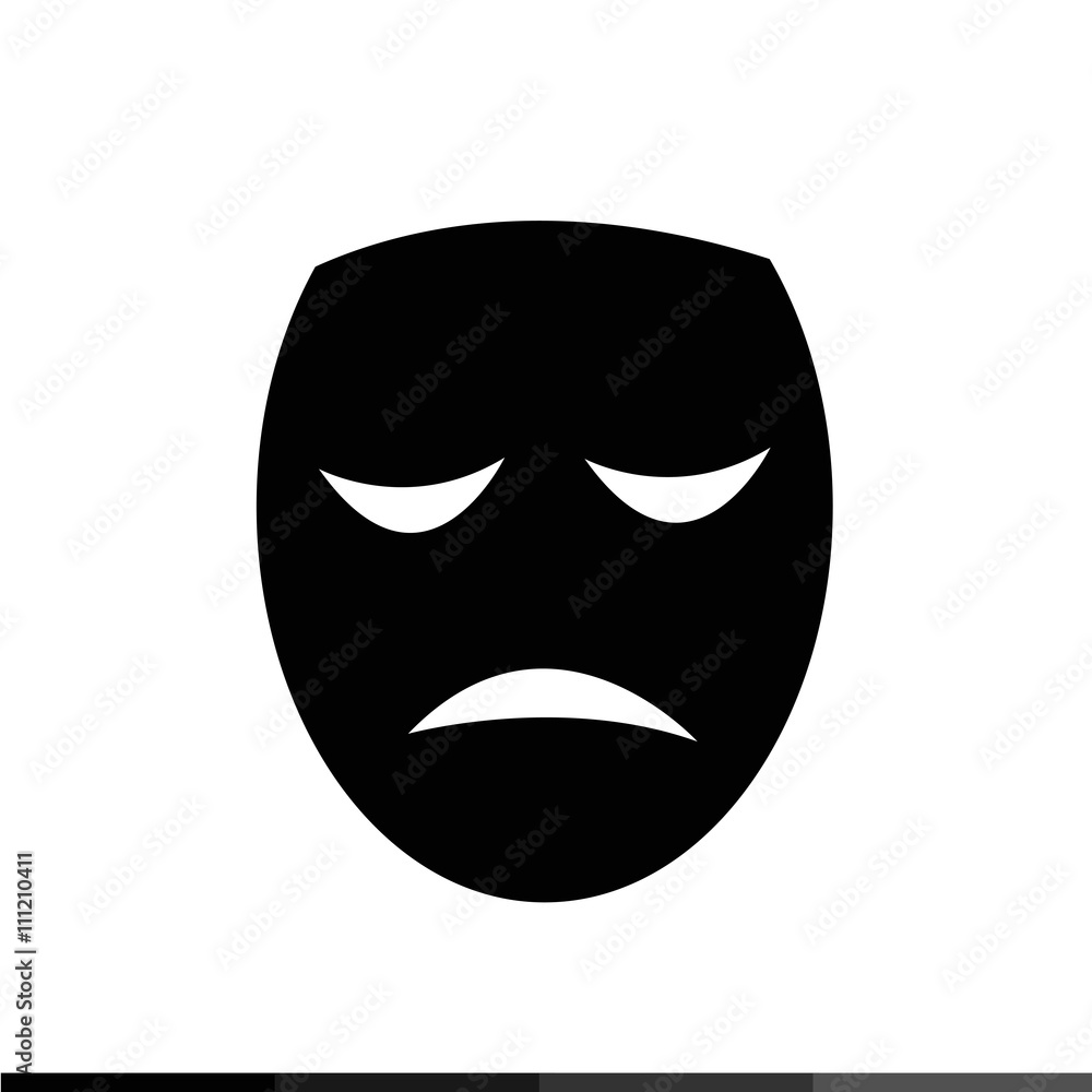 Theater mask icon illustration design