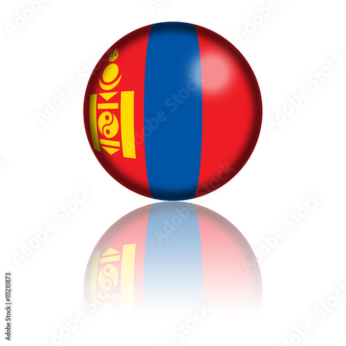 Mongolia Flag Sphere 3D Rendering