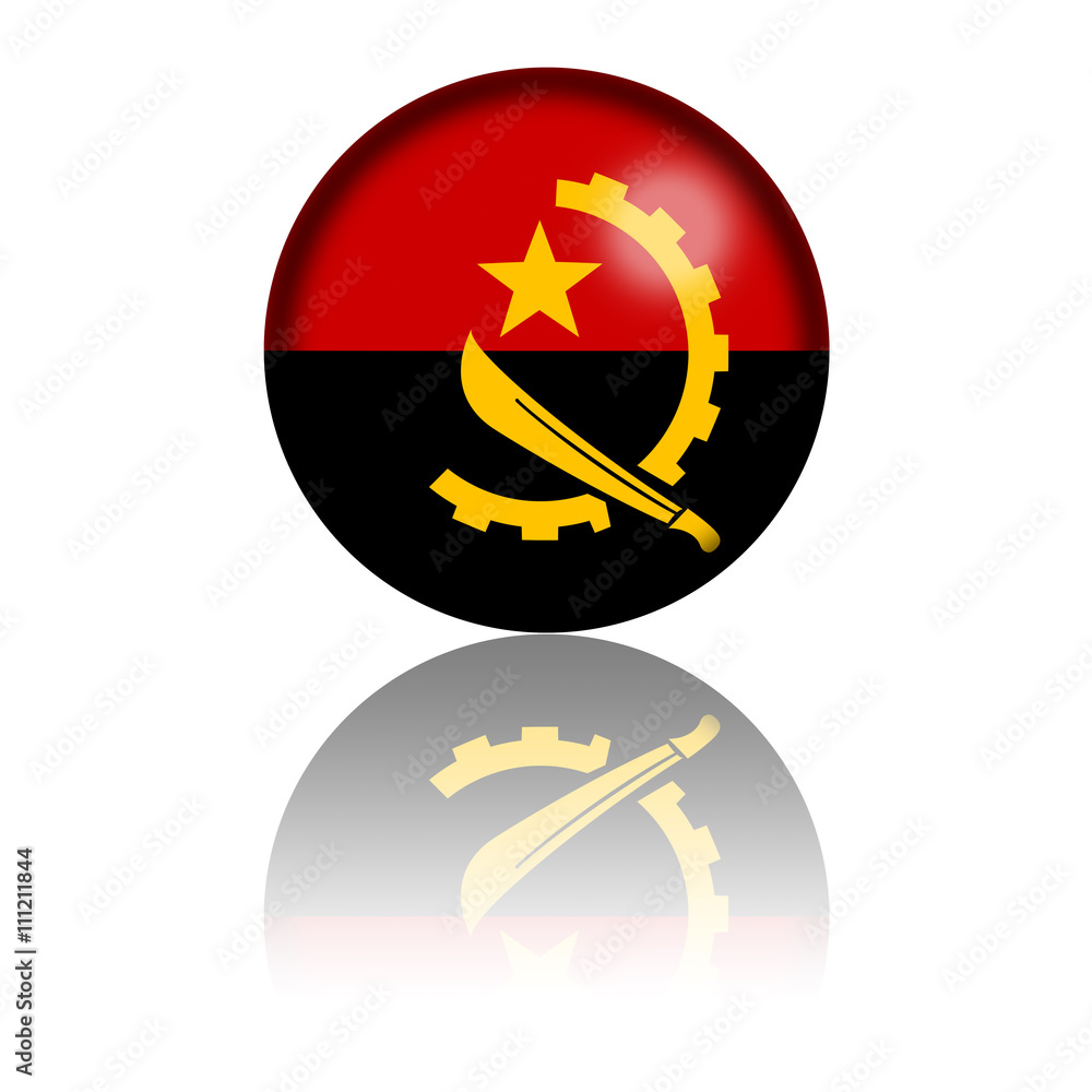 Republic of Angola Flag Sphere 3D Rendering Republic of Angola Flag Sphere 3D Rendering