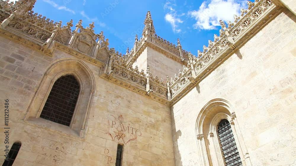 Daily time lapse of moving clouds at Royal Chapel in Granada Cathedral, Granada town, Andalusia, Spain Daily time lapse of moving clouds at Royal Chapel in Granada Cathedral, Granada town, Andalusia, Spain