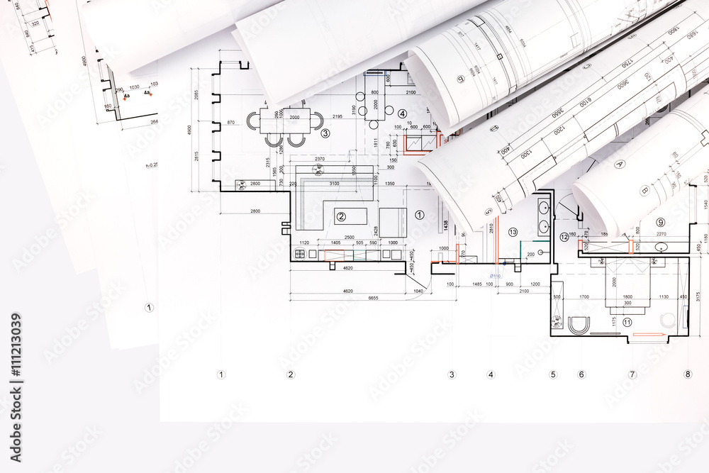 rolls of blueprints and architectural drawings rolls of blueprints and architectural drawings