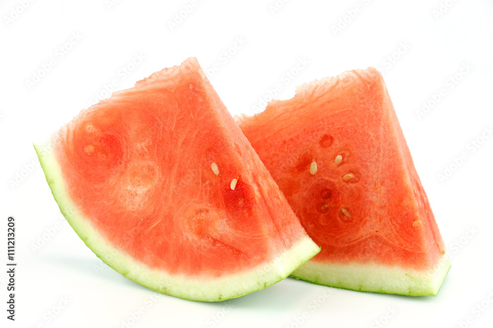 sliced watermelon isolated on white background sliced watermelon isolated on white background