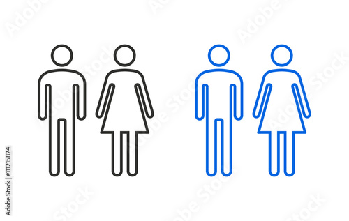 Man and Woman restroom- vector icon.